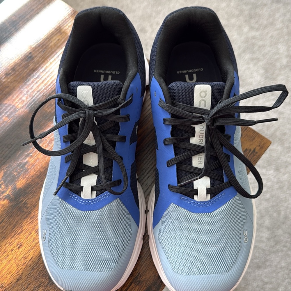 On Running Navy and Light Blue Athletic Shoes - Picture 2 of 5